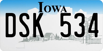 IA license plate DSK534
