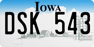 IA license plate DSK543