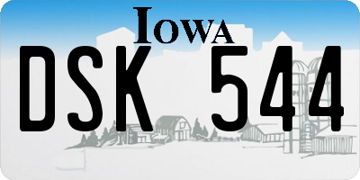 IA license plate DSK544
