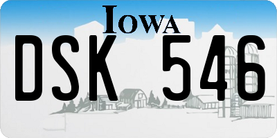 IA license plate DSK546