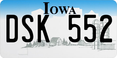 IA license plate DSK552