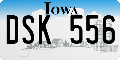 IA license plate DSK556