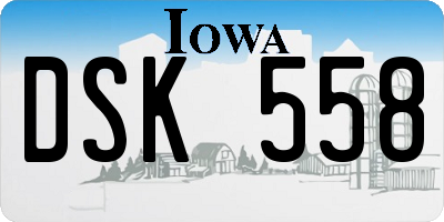 IA license plate DSK558