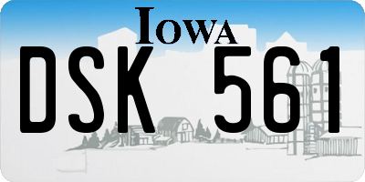 IA license plate DSK561