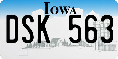 IA license plate DSK563