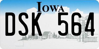 IA license plate DSK564