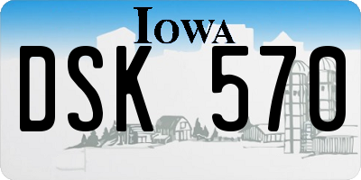 IA license plate DSK570