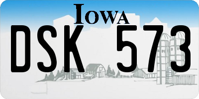 IA license plate DSK573