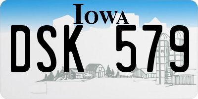 IA license plate DSK579