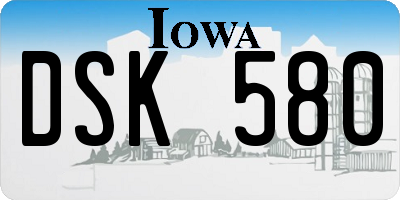 IA license plate DSK580