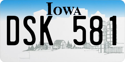 IA license plate DSK581