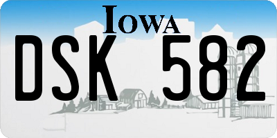 IA license plate DSK582