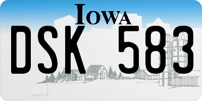 IA license plate DSK583