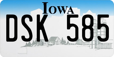 IA license plate DSK585