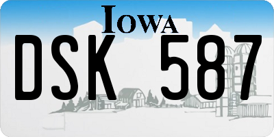 IA license plate DSK587
