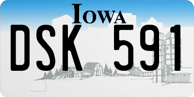 IA license plate DSK591