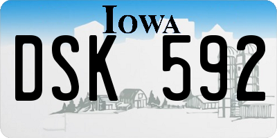 IA license plate DSK592