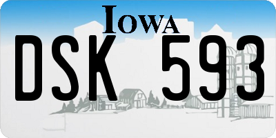 IA license plate DSK593