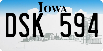 IA license plate DSK594