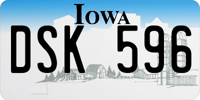 IA license plate DSK596