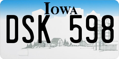 IA license plate DSK598