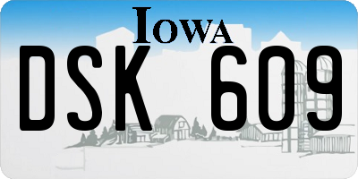 IA license plate DSK609
