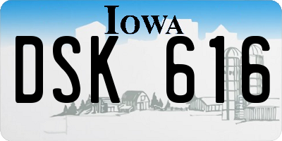 IA license plate DSK616
