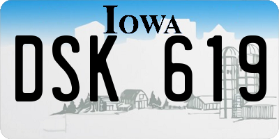 IA license plate DSK619