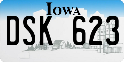 IA license plate DSK623