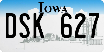 IA license plate DSK627