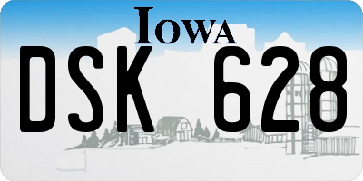 IA license plate DSK628
