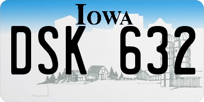 IA license plate DSK632