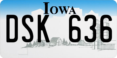 IA license plate DSK636