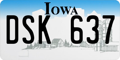 IA license plate DSK637