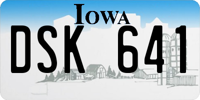 IA license plate DSK641