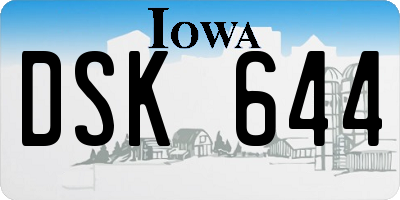 IA license plate DSK644