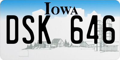 IA license plate DSK646