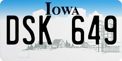 IA license plate DSK649