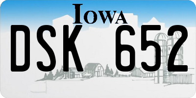 IA license plate DSK652