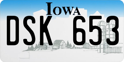 IA license plate DSK653