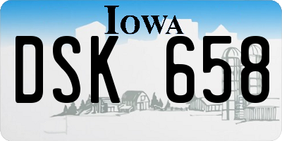IA license plate DSK658