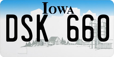 IA license plate DSK660