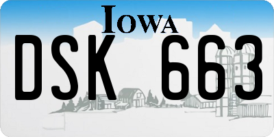 IA license plate DSK663
