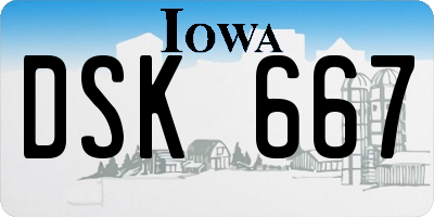 IA license plate DSK667