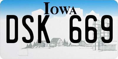 IA license plate DSK669
