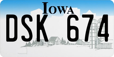 IA license plate DSK674
