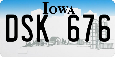 IA license plate DSK676
