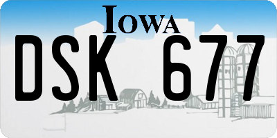 IA license plate DSK677