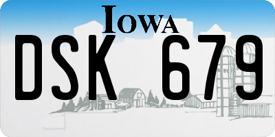 IA license plate DSK679