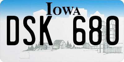 IA license plate DSK680